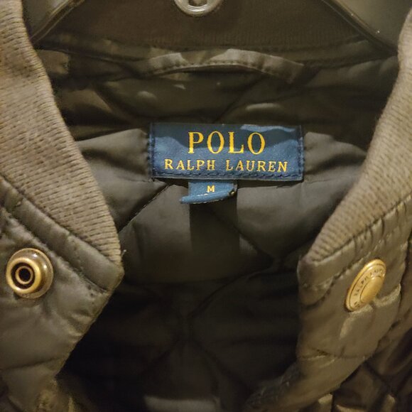 Polo Ralph Lauren Jacket Coat Youth Medium 10-12 Black Puffer Quilted Blue Pony - Picture 3 of 5